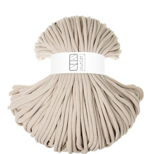 Cordoncino di cotone intrecciato beige LEGGERO 8 mm 100 m, filo di cotone filato di cotone OUTLET