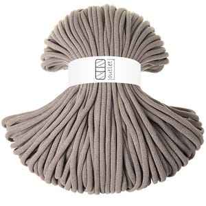 Sznurek bawełniany pleciony w kolorze taupe 9 mm 100 m, sznurek bawełniany, włóczka bawełniana OUTLET