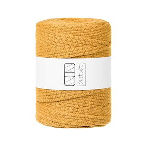 Senf Geflochtene Baumwollkordel 5mm 100m, Baumwollschnur Baumwollgarn OUTLET