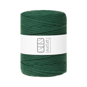 Cordoncino di cotone intrecciato verde perla 5 mm 100 m, filo di cotone filato di cotone OUTLET