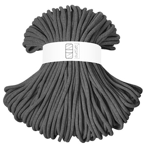 Dunkelgrau Geflochtene Baumwollkordel 9mm 100m, Baumwollschnur Baumwollgarn OUTLET