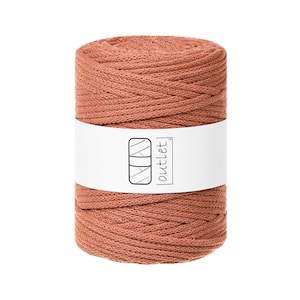 Rust Braided Cotton Cord 5 mm 100 m, Cotton String Cotton Yarn OUTLET