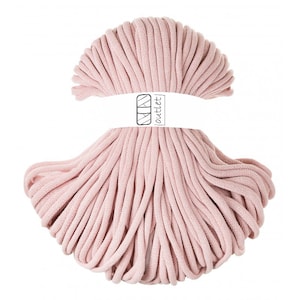 Cordon en coton tressé rose poudré 9 mm 100 m, cordon en coton fil de coton OUTLET