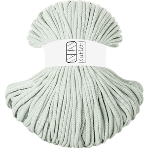 Milchig Grün Geflochtene Baumwollkordel 5mm 100m, Baumwollschnur Baumwollgarn OUTLET