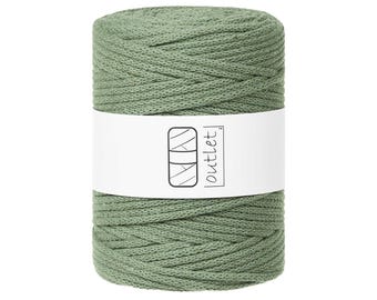Cordón de Algodón Trenzado Verde 5 mm 100 m, Cordón de Algodón Hilo de Algodón OUTLET