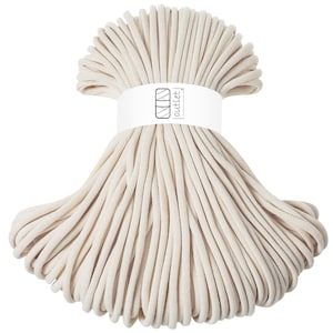 Natural White Braided Cotton Cord 9 mm 100 m, Cotton Cord Cotton Yarn OUTLET
