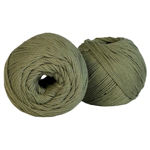 Filato di cotone intrecciato verde eucalipto 100g 200m, filato di cotone riciclato