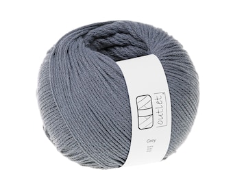 Grey Braided Cotton Yarn 100g 200 m, Recycled Cotton Yarn