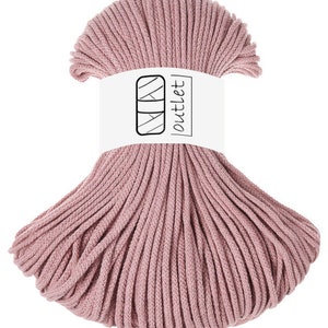 Cordino di cotone intrecciato Blush 3 mm 100 m, cordino di cotone, filato di cotone OUTLET