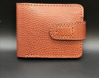 Cartera plegable de piel