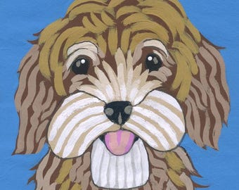 Golden Doodle Dog Mini Art Print