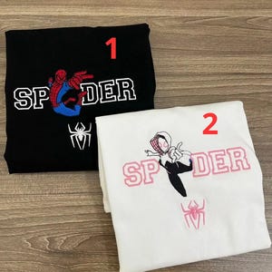 Spiderman Embroidered Sweatshirt, Spider Couple Embroidered Hoodie, Embroidered Sweatshirt, Gift For Couples, Gift For Her