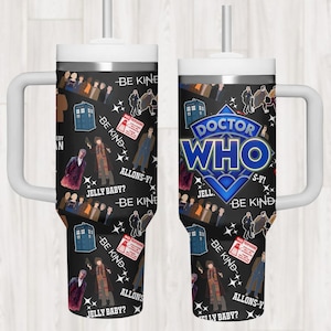 Doctor Who 40oz Tumbler, Tardis Stainless Steel Tumbler, Dr Who Series Tumbler Cup, Police Box Cup, Gift For Fans