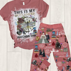 Outlander Pajamas Set, This Is My Outlander Watching Shirt, Vintage Outlander Pajamas, Claire Fraser Pajamas, Pajama Set Women, Pj Set