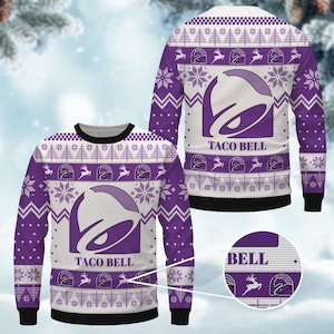 Christmas Taco Bell Sweater, Taco Bell Xmas Sweater, Taco Bell Food Ugly Sweater, Taco Bell Lover Holiday Sweater, Ugly Xmas Sweater