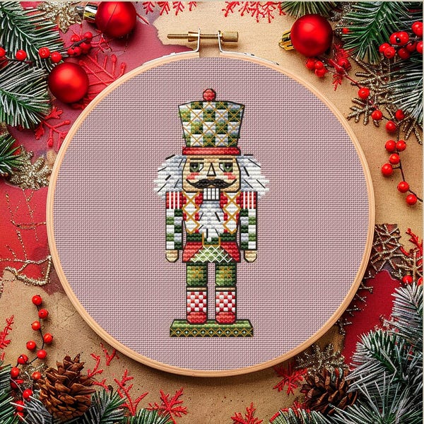 Christmas Nutcracker Cross Stitch Pattern: Holiday Decor (PDF Download)