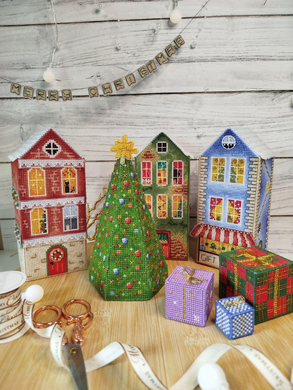 Christmas village set - Etsy México, image size:960x1280