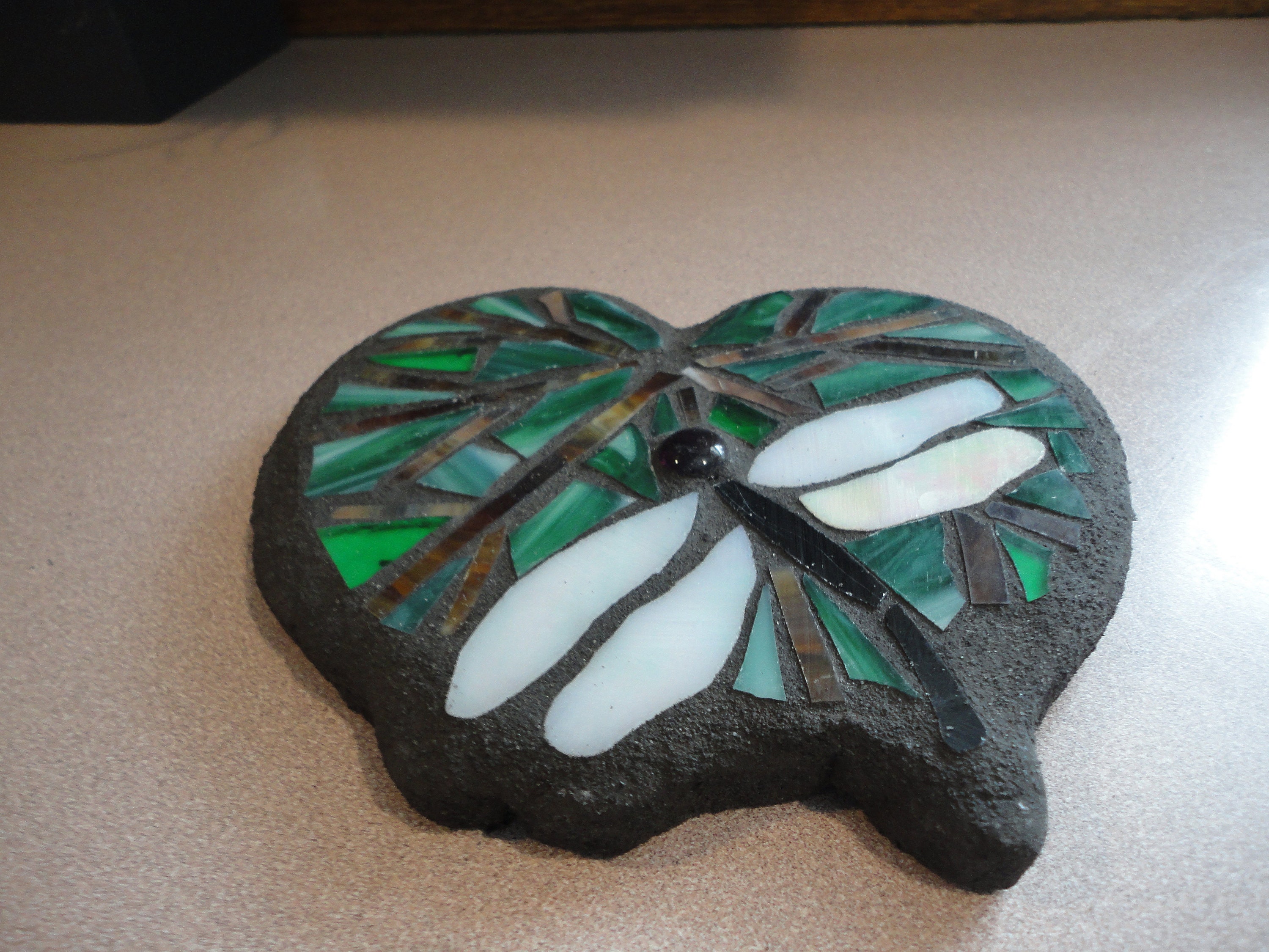 Lily Pad Stained Glass Floating Mosaic Art Sculpture Water Etsy
