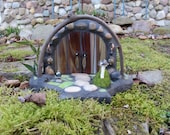 Fairy Door, Stained Glass Mosaic, 3D Sculpture, Diorama, Fairy House, Woodland Sculpture, Home Decor, Fae Faerie Portal, The Forest Floor