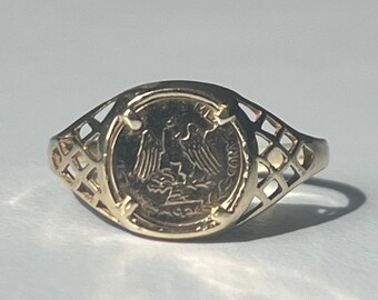 9ct Gold Peso Coin Ring