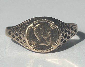 9ct Gold Peso Coin Ring