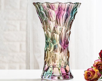 Creative crystal glass colored vases | European luxury crystal glass vases | Home furnishings | Home decoration | Housewarming