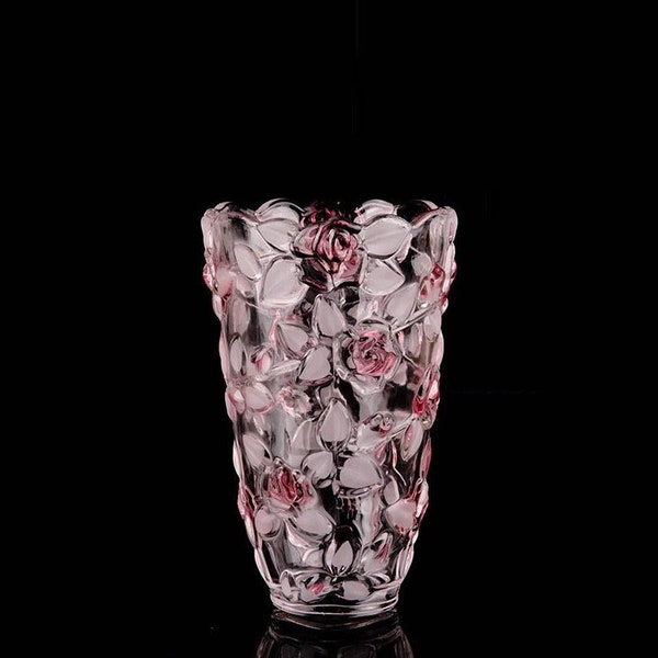 Vase rose en verre cristal | Vase à fleurs hydroponique européen | Décoration d'intérieur | Ameublement de la maison | Minimalisme | | Cadeau fête des mères