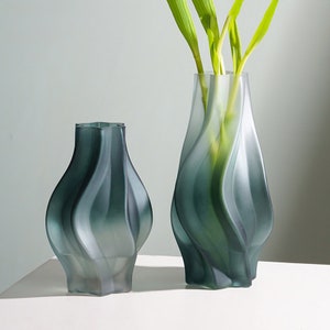 Simple home furnishings Creative vases Frosted glass vases Personalized irregular hydroponic vases Home decoration image 1