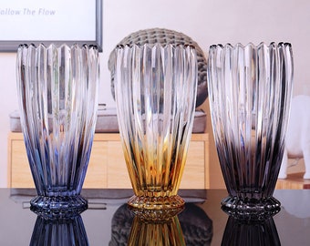 European light luxury water-growing glass vase | high-end crystal glass vase | creative gradient color vase | home decoration