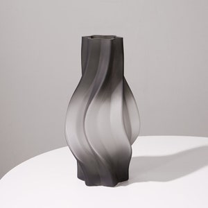 Simple home furnishings Creative vases Frosted glass vases Personalized irregular hydroponic vases Home decoration Gray