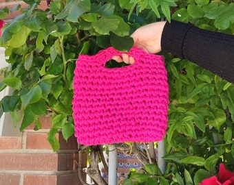 Bolso de mano de crochet/Bolso de trapillo/ Bolso de lana/hilo/Bolsa mano