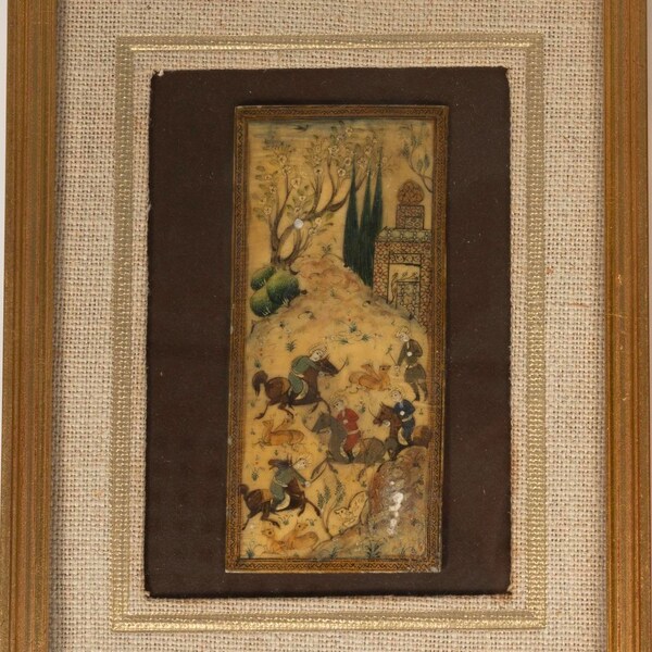 Peinture miniature indo-persanne originale sur ivoire