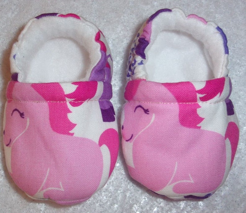 Lined Baby Booties Soft Fabric Baby Shoes Unicorn Baby Etsy