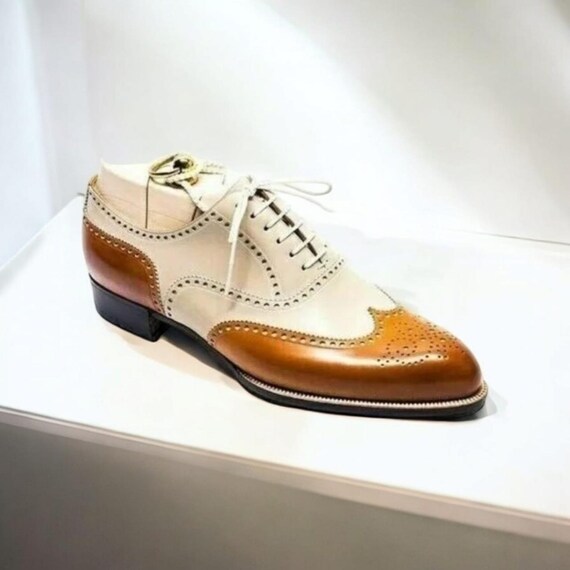 mens white and brown dress shoes Spectator Oxford Shoe in Brown and White 6 UK / 7 US
