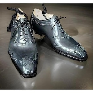 Mens Black and Silver Dress Shoes - Etsy Mens Black and Silver Dress Shoes - Etsy