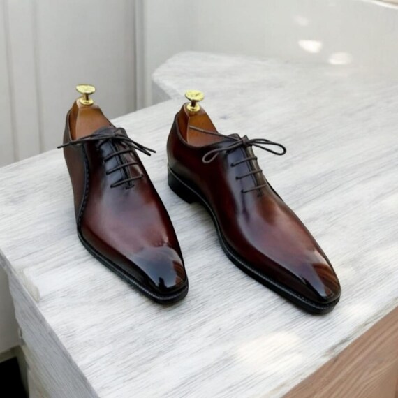 mens brown pointed dress shoes Maroon Leather Oxford Dress Shoes: Handmade Men's Whole Cut Lace-up