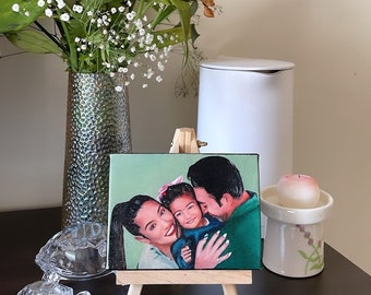 Handmade Portraits on Mini Canvas, Customized Portraits Art Painting - Perfect Gift Ideas