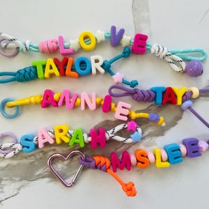 Custom Name Bag Charm for Kids | Concert Friendship-Style | Era-Inspired Colors | Personalized Backpack Keychain