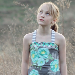 Downloadable Sewing Pattern, PDF Sewing Pattern the TYBEE TANK Top and Dress Size 2-12