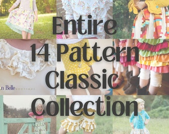 Downloadable Sewing Pattern COLLECTION, Whole Store, PDF Sewing Patterns for Girls, Sizes 2-12, Tops, Dresses, Pants, Hat