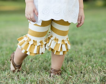 Downloadable Sewing Pattern, RINGS of RUFFLES Pants Sizes 2-12, PDF Sewing Pattern for Girls, Flare Pants, Yoga Pants, Shorts, Tutorial