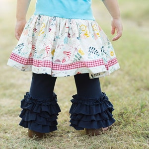 Downloadable Sewing Pattern, PDF Sewing Pattern the RINGS of RUFFLES Pants Sizes 2-12