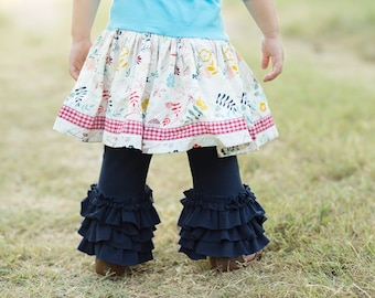 Downloadable Sewing Pattern, PDF Sewing Pattern the RINGS of RUFFLES Pants Sizes 2-12