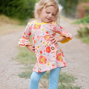 Downloadable Sewing Pattern, the PETUNIA PETAL Pants, PDF Sewing Pattern Leggings, Girl's Sizes 2-12, Ruffle Pants, Ruffle Shorts, 3 lengths image 9