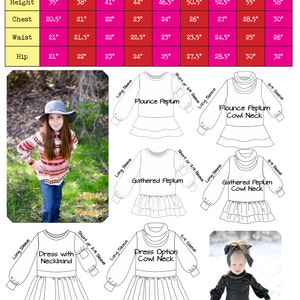 Downloadable Sewing Pattern, the CECILLE Top & Dress Sizes 2-12, Girls Top, Girls Dress, Bishop Sleeve, Peplum, PDF Pattern, Tutorial image 8