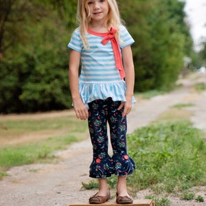 Downloadable Sewing Pattern, the PETUNIA PETAL Pants, PDF Sewing Pattern Leggings, Girl's Sizes 2-12, Ruffle Pants, Ruffle Shorts, 3 lengths image 10