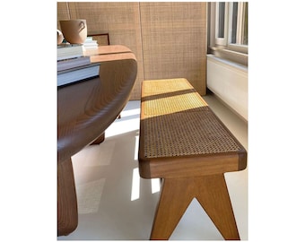 Vintage Design Bench (Pierre Jeanneret's Chandigarh Chair-Inspired) - Authentic Reedition