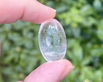 1 pc. Shiva Lingam, Clear Quartz Crystal, Oval Crystal, GENUINE Rock Crystal, No Hole, Approximately 1 inch long, varying widths