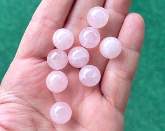 3 pcs 12mm Round Rose Quartz Spheres, Pink Marble, Pink Crystal Ball, Natural Gemstone ball, Marble Gemstone, Loose Gemstones, NO HOLE