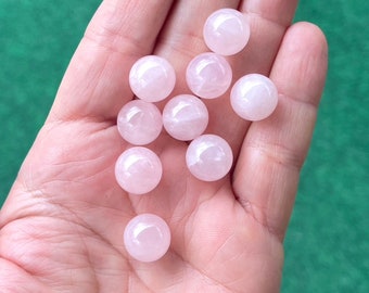 1 pc 12mm Round Rose Quartz Sphere, Gemstone Ball, Pink Crystal Ball, Natural Gemstone Marble, Undrilled, Good for Cage Jewelry, NO HOLE